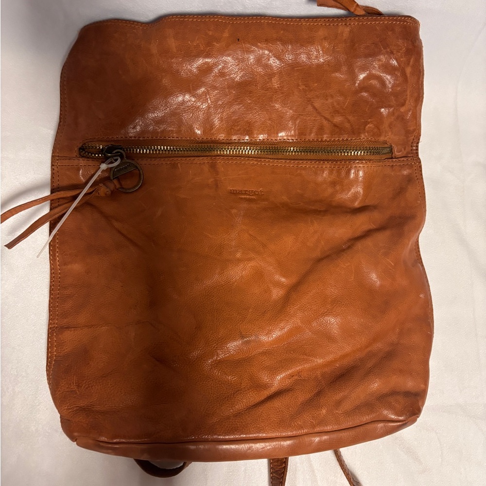 Margot Tan Leather Backpack